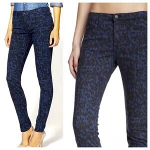 Joe's Women's The Milla Leopard Print Skinny Jean Midnight Green Size 32